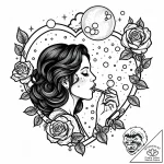 Tat tattoo sketch, dreamer blowing bubbles fl… – style Jaeger Mini – tattoo sketch (17.11.2025 06:55)