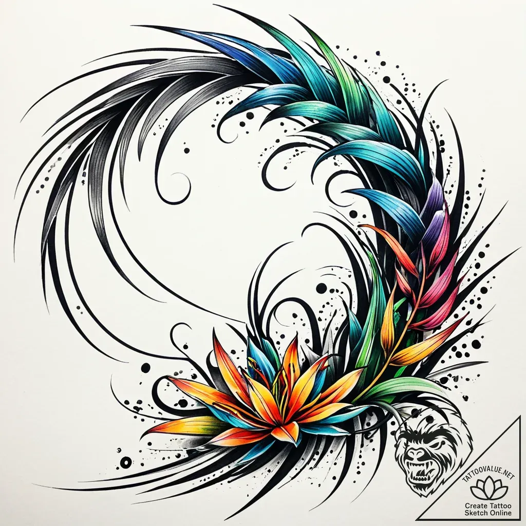 Tat tattoo sketch, delicate reeds bending gen... - style Jaeger Simple - tattoo sketch (17.11.2025 07:05)