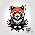 Red panda curled around a sprig of bamboo, in… – style Jagger Old – tattoo sketch (17.11.2025 07:10)