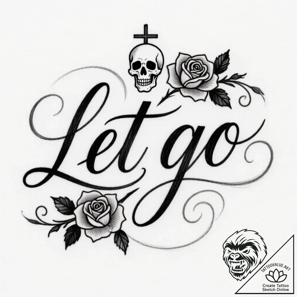 Tattoo sketch, delicate calligraphy phrase “l... - style Flux Inscriptions - tattoo sketch (17.11.2025 07:38)