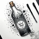 Tattoo design a stylized message in a bottle… – style Jaeger Simple – tattoo sketch (17.11.2025 07:41)