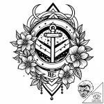 цветок жизни, artistic tattoo sketch, on a cl… – style Jaeger Mini – tattoo sketch (17.11.2025 07:43)