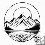 Tattoo sketch, minimalist mountain reflected… – style Jagger Old – tattoo sketch (17.11.2025 07:46)
