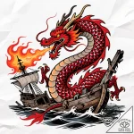 Tat tattoo sketch, colossal red sea dragon wr… – style Flux Inscriptions – tattoo sketch (17.11.2025 08:26)