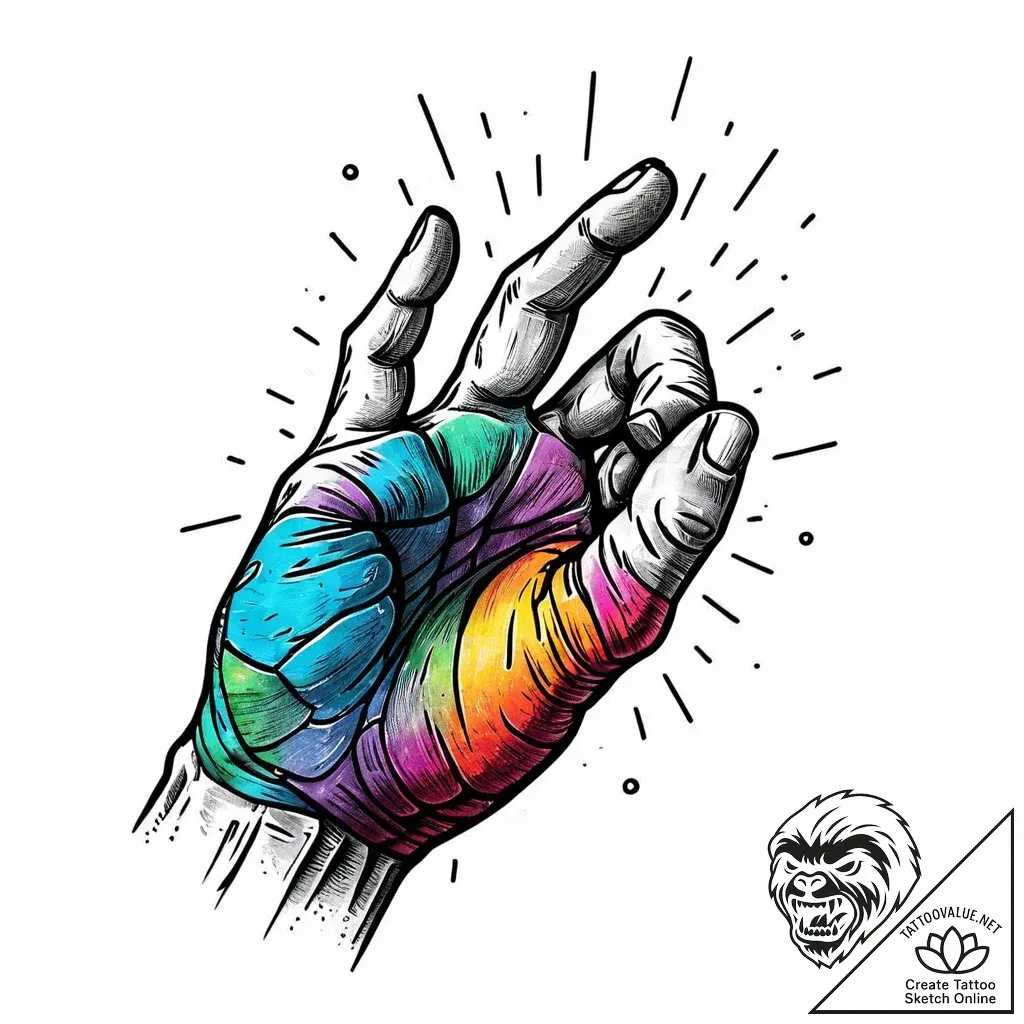 Tat tattoo sketch, rock climber’s chalked han... - style Jaeger Mini - tattoo sketch (17.11.2025 08:44)