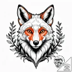 A red fox cautiously peeking out from behind… – style Jagger Old – tattoo sketch (17.11.2025 08:47)
