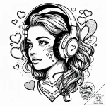 Tat tattoo sketch, streamer headset with colo… – style Jaeger Simple – tattoo sketch (17.11.2025 08:52)
