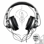 Tattoo sketch, modern headphones with glowing… – style Jaeger Mini – tattoo sketch (17.11.2025 09:13)
