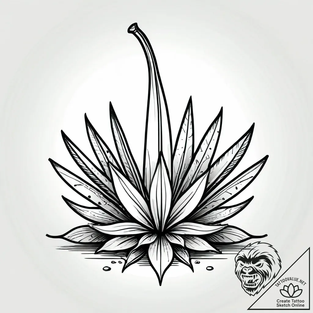 Tat tattoo sketch, shiny banana leaves covere... - style Jagger Old - tattoo sketch (17.11.2025 09:33)