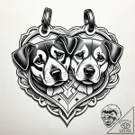 Tattoo sketch two interlocking dog tags formi… – style Jaeger Simple – tattoo sketch (17.11.2025 10:12)