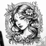 р сѓрѕр° р›рµр»сџ (lelya, water, intuition, s… – style Jaeger Simple – tattoo sketch (17.11.2025 12:53)