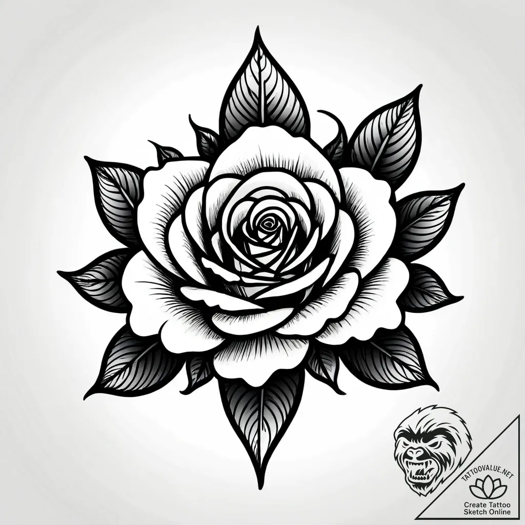 Apocalyptic rose with steel petals, concept a... - style Jagger Old - tattoo sketch (17.11.2025 13:33)