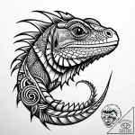 Iguana, tattoo sketch design, black and white… – style Jaeger Simple – tattoo sketch (17.11.2025 14:12)