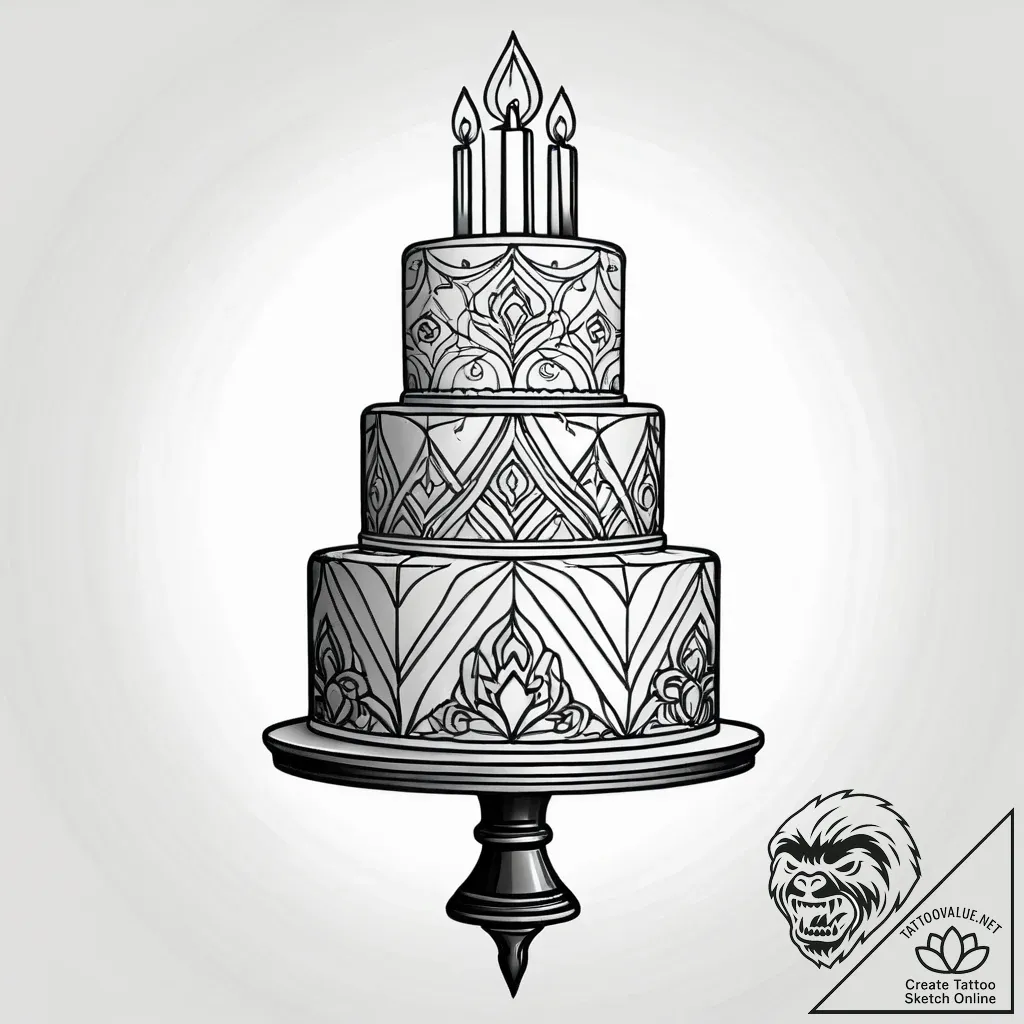 A close-up of the intricate icing on a weddin... - style Jagger Old - tattoo sketch (17.11.2025 14:53)