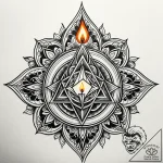 Tattoo sketch a single, flickering candle fla… – style Jaeger Simple – tattoo sketch (17.11.2025 15:33)