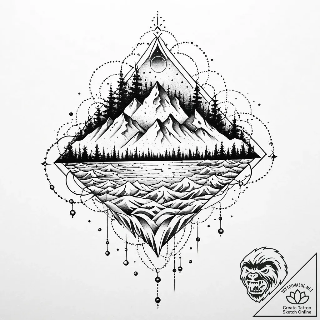 Tattoo sketch an abstract representation of m... - style Jaeger Mini - tattoo sketch (17.11.2025 19:33)