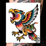 Tattoo design a stylized lion’s roar or a bir… – style Flux Inscriptions – tattoo sketch (17.11.2025 20:13)