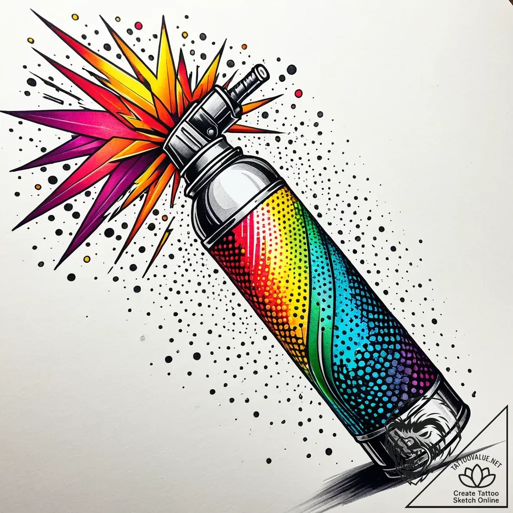 Tat tattoo sketch, rebellious youth with spra... - style Jaeger Simple - tattoo sketch (17.11.2025 21:52)