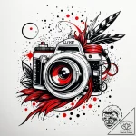 Tattoo design a streamer’s camera with a “liv… – style Jaeger Simple – tattoo sketch (17.11.2025 22:55)