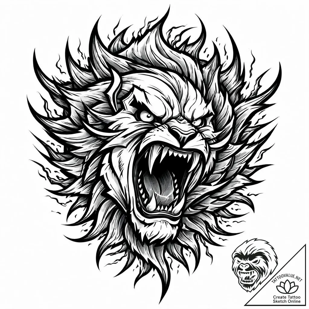 Tat tattoo sketch, violent storm clouds swirl... - style Jaeger Mini - tattoo sketch (17.11.2025 23:22)