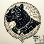 Tattoo sketch, black panther with glowing mys… – style Jaeger Simple – tattoo sketch (17.11.2025 23:31)