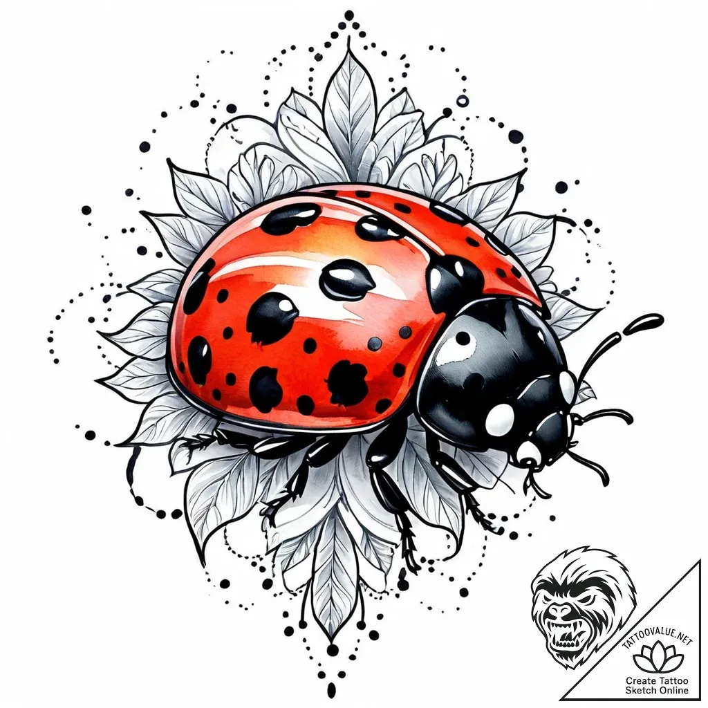 Tattoo design a delicate ladybug, bringing go... - style Jaeger Mini - tattoo sketch (17.11.2025 23:47)