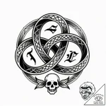 трискелион, ink illustration for tattoo, deta… – style Flux Inscriptions – tattoo sketch (18.11.2025 00:05)