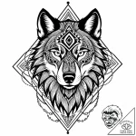 Tattoo sketch, fierce tribal wolf head with s… – style Jaeger Mini – tattoo sketch (18.11.2025 00:22)
