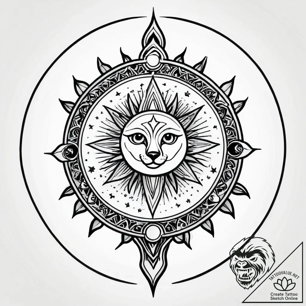 Tattoo sketch a cosmic landscape with the rul... - style Jagger Old - tattoo sketch (18.11.2025 00:26)