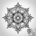 A geometric tattoo combining the kolovrat and… – style Jaeger Simple – tattoo sketch (18.11.2025 00:31)