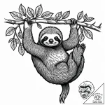Tattoo sketch, flash the sloth hanging from b… – style Jaeger Mini – tattoo sketch (18.11.2025 00:34)