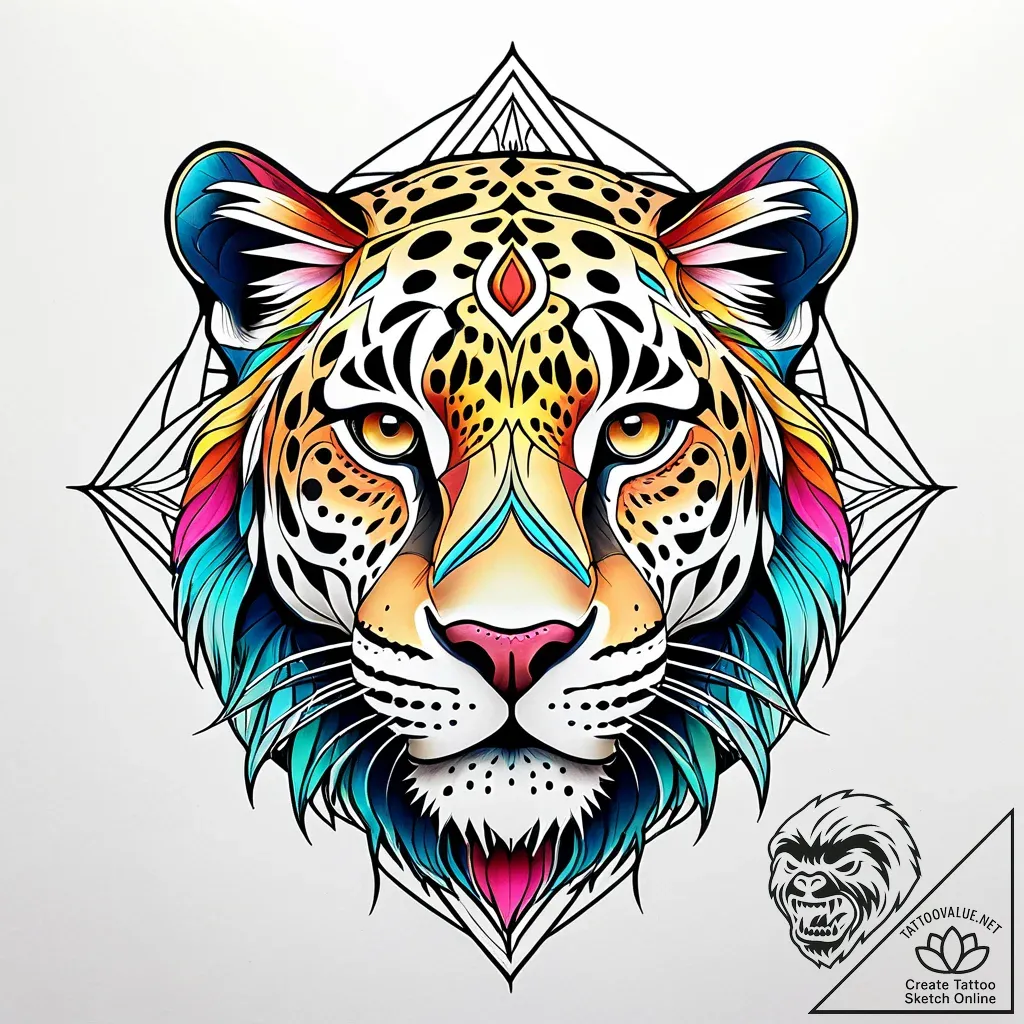 ягуар, tattoo sketch design, fine lines, deli... - style Jaeger Simple - tattoo sketch (18.11.2025 01:31)