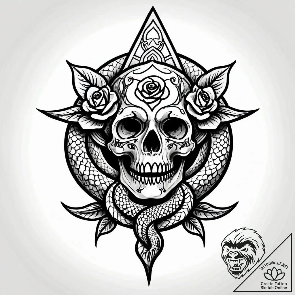 Stone serpent coiling through ruins, tattoo s... - style Jagger Old - tattoo sketch (18.11.2025 01:38)