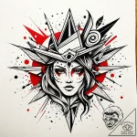 Tricsel, tattoo drawing outline, professional… – style Jaeger Simple – tattoo sketch (18.11.2025 01:44)