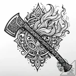 Tat tattoo sketch, firefighter’s axe with fla… – style Jaeger Mini – tattoo sketch (18.11.2025 01:59)
