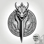 Tat tattoo sketch, fantasy warrior wielding e… – style Jagger Old – tattoo sketch (18.11.2025 02:02)