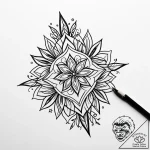 орнамент, ink illustration for tattoo, black… – style Jaeger Simple – tattoo sketch (18.11.2025 02:07)