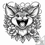 Tattoo sketch, thumper laughing with flowers,… – style Jaeger Mini – tattoo sketch (18.11.2025 02:10)