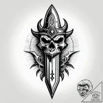 Uranium dagger devouring relic, tattoo line a… – style Jagger Old – tattoo sketch (18.11.2025 02:14)
