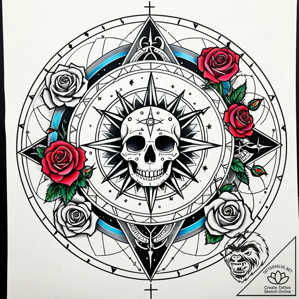 Tattoo design a geometric representation of t... - style Jaeger Simple - tattoo sketch (18.11.2025 02:19)