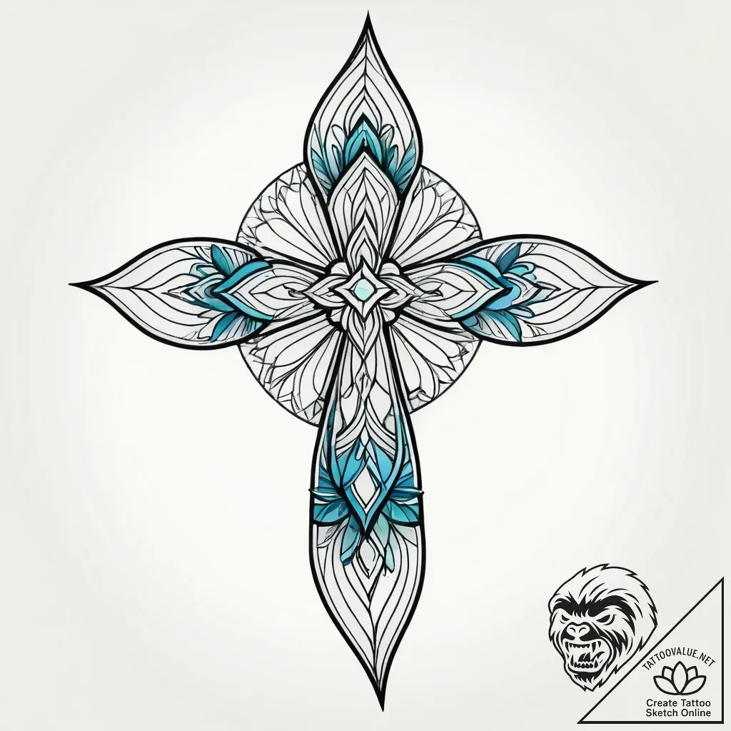 Tat tattoo sketch, floral motif combined with... - style Jagger Old - tattoo sketch (18.11.2025 02:26)