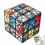 Melting rubik’s cube, colors running, tattoo… – style Jaeger Mini – tattoo sketch (18.11.2025 02:35)