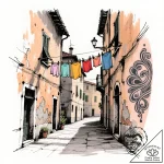 A quiet, forgotten alleyway in naples, italy,… – style Flux Inscriptions – tattoo sketch (18.11.2025 02:41)