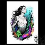 Tat tattoo sketch, wade submerged in glowing… – style Flux Inscriptions – tattoo sketch (18.11.2025 02:53)