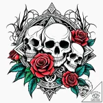 Tattoo sketch two distinct flowers intertwine… – style Jaeger Simple – tattoo sketch (18.11.2025 02:56)