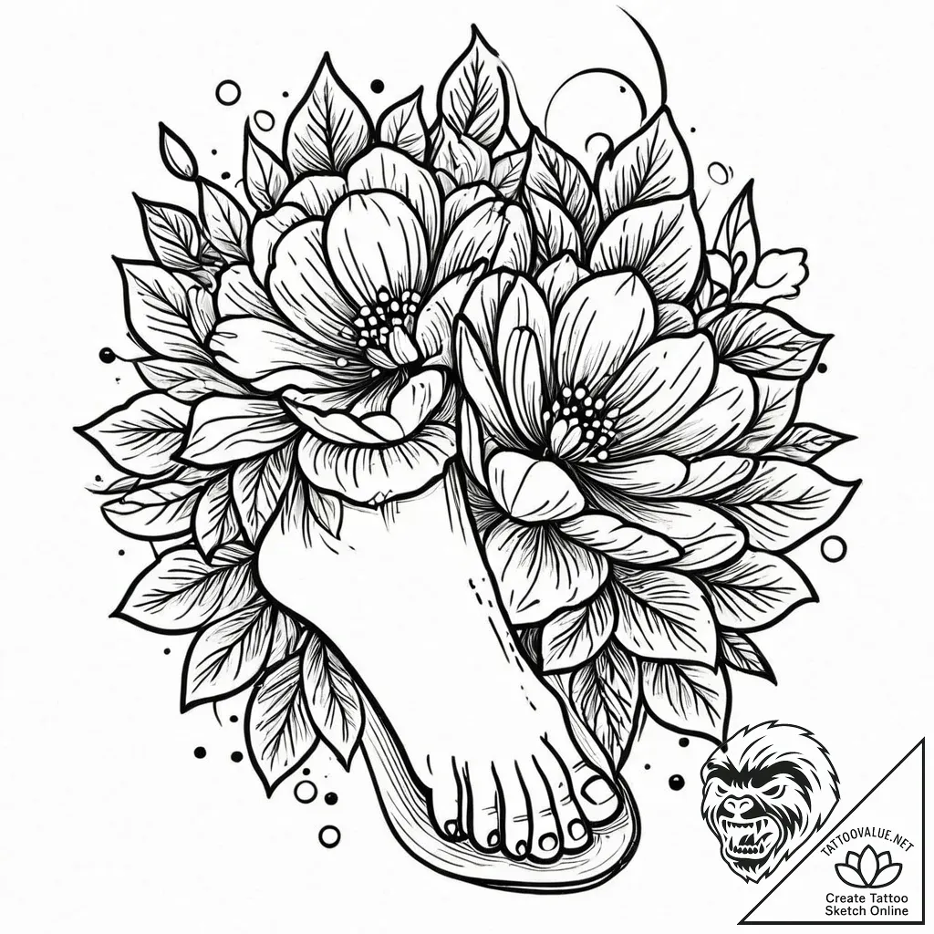 Tattoo design a minimalist floral design on t... - style Jaeger Mini - tattoo sketch (18.11.2025 03:22)