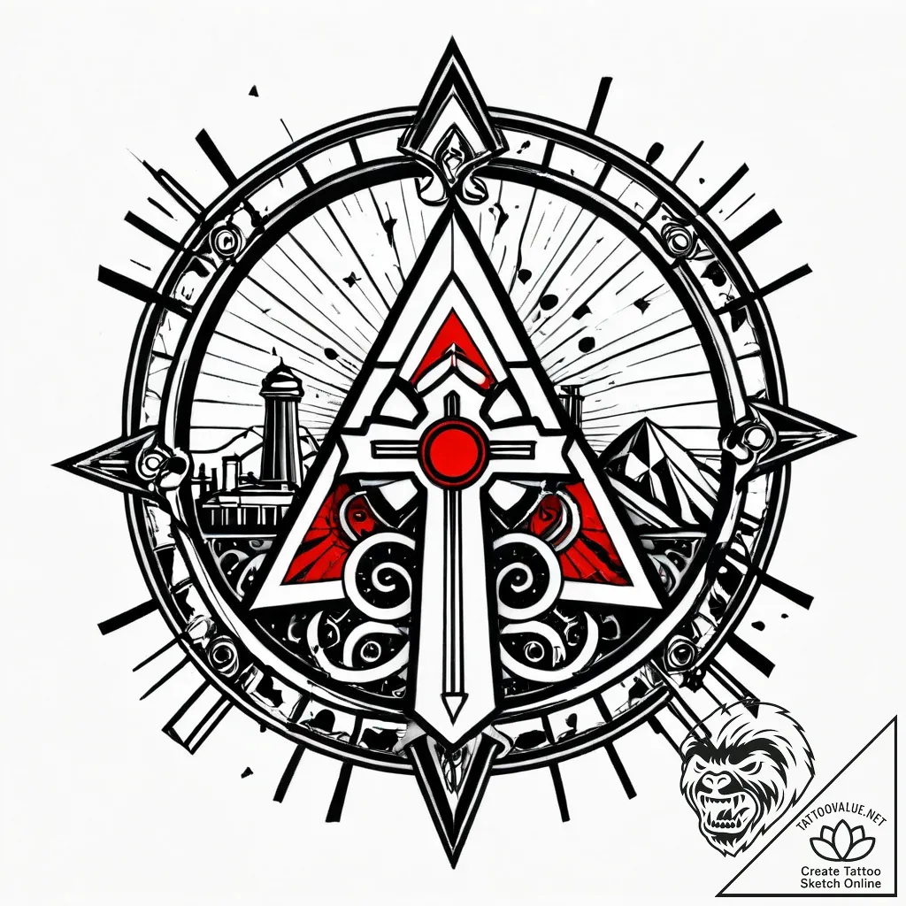 The interior of an old, abandoned factory wit... - style Jagger Old - tattoo sketch (18.11.2025 03:26)