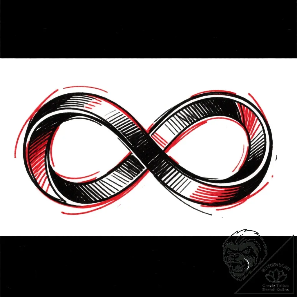 Infinity symbol intertwined with a wedding ba... - style Flux Inscriptions - tattoo sketch (18.11.2025 03:53)