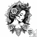 Tat tattoo sketch, saoirse silhouette with wa… – style Jaeger Mini – tattoo sketch (18.11.2025 04:10)