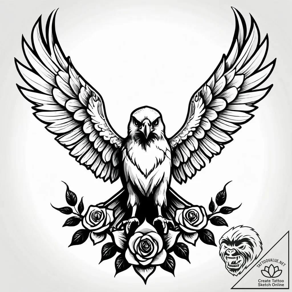 ястреб, artistic tattoo sketch, chicano tatto... - style Jagger Old - tattoo sketch (18.11.2025 04:14)